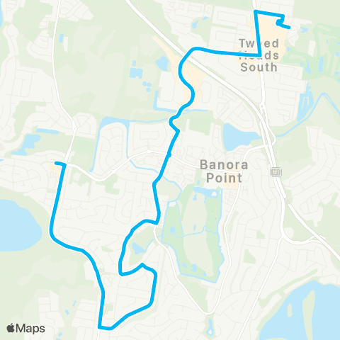 North Coast Network Banora Point to Tweed City map