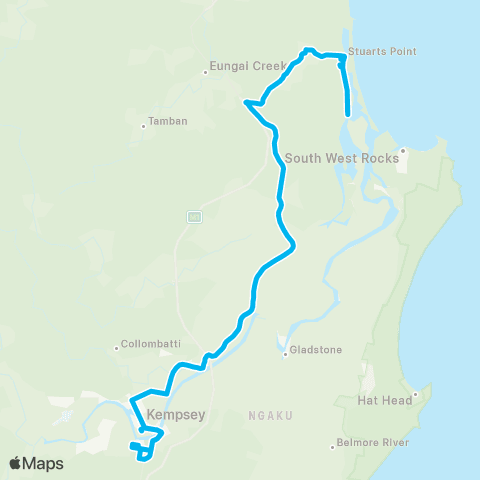 North Coast Network West Kempsey to Stuarts Point map