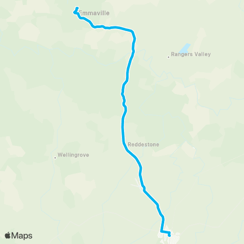 New England North West Network Emmaville to Glen Innes map