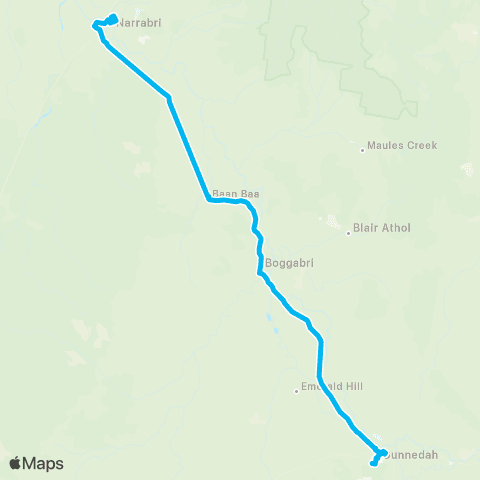 New England North West Network Narrabri West to Narrabri (Loop Service) map
