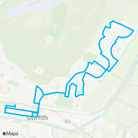 Riverina Murray Network Griffith to Collina via E Griffith (Loop Service) map