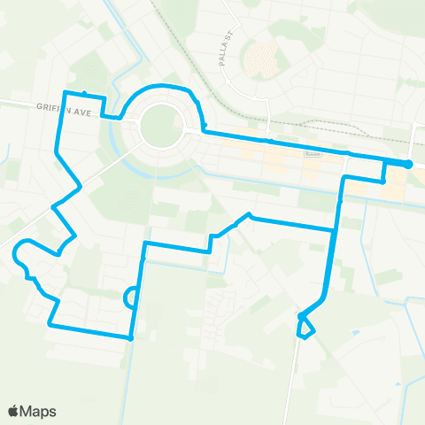 Riverina Murray Network Griffith to S Griffith via Pioneer (Loop Service) map