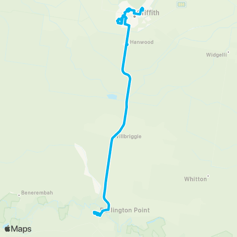Riverina Murray Network Griffith to Darlington Point via Hanwood map
