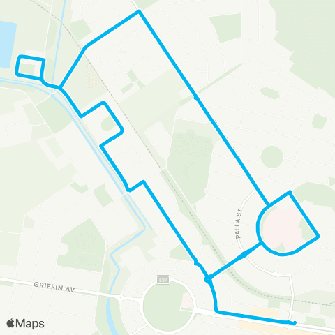 Riverina Murray Network Griffith to Three Ways via Mayfair & Hosp Precinct (Loop Service) map