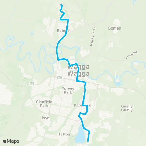 Riverina Murray Network Lk Albert to Wagga Wagga, Estella & Univ map