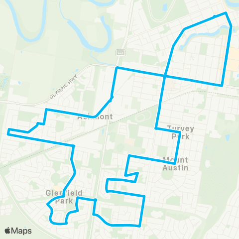 Riverina Murray Network Glenfield Pk to Wagga Wagga via Ashmont map