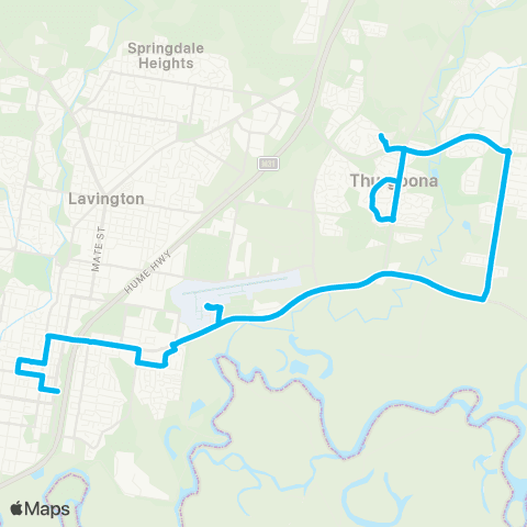 Riverina Murray Network Thurgoona to Albury via Airport & Base Hosp map