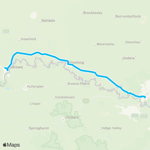 Riverina Murray Network Corowa to Albury via Howlong map