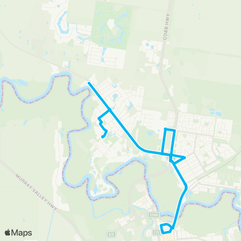 Riverina Murray Network Echuca to 24 Lane (Loop Service) map