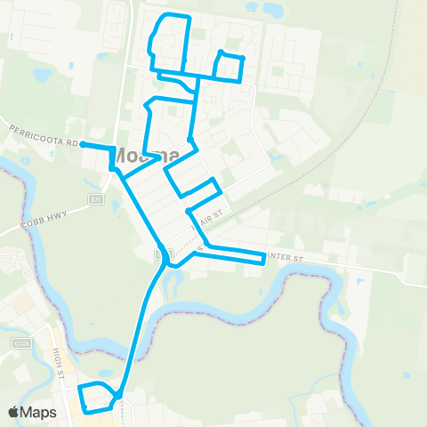 Riverina Murray Network Echuca to Moama via Moama Marketplace (Loop Service) map