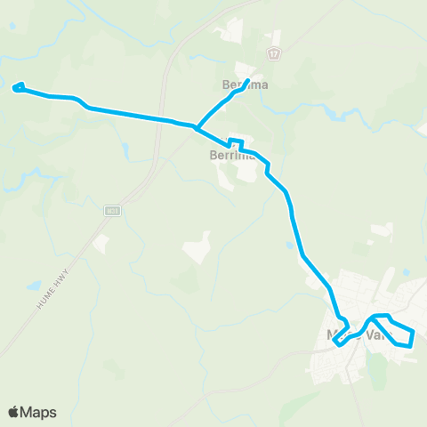 South East and Tablelands Network Berrima to Moss Vale via Medway map