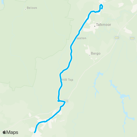 South East and Tablelands Network Picton to Bowral map