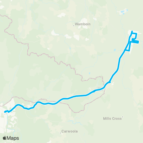 South East and Tablelands Network Elmslea to Queanbeyan Interchange via Bungendore map