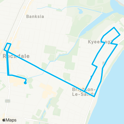 Sydney Buses Network Rockdale to Kyeemagh (Loop Service) map