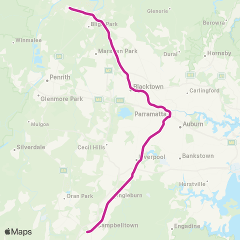 Sydney Trains Network Cumberland map