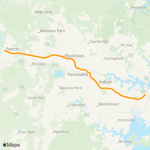 Sydney Trains Network North Shore & Western map