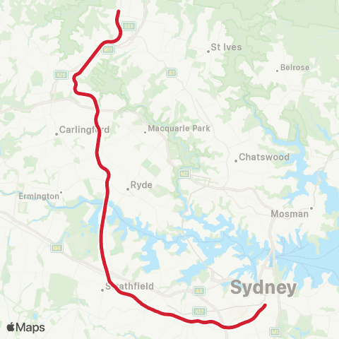 Sydney Trains Network Northern map