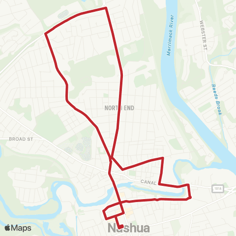 Nashua Transit System French Hill / Greeley Park map