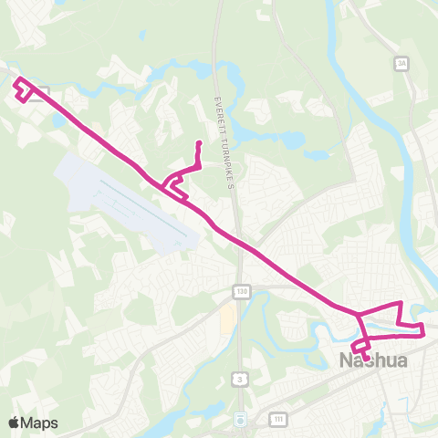 Nashua Transit System North Route map
