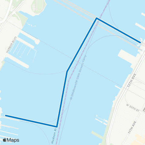 NY Waterway Midtown - Hoboken 14th St map