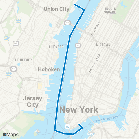 NY Waterway Port Imperial - Brookfield Pl map