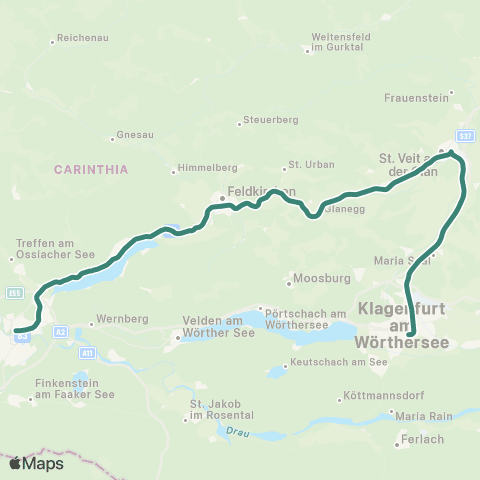 Österreichische Bundesbahnen Wien - Wr.Neustadt - Mürzzuschlag - Bruck / Mur - Klagenfurt - Villach - Tarvis map