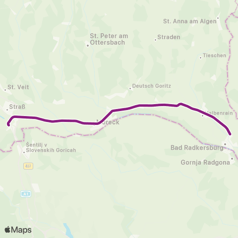 Österreichische Bundesbahnen Wien - Wr.Neustadt - Mürzzuschlag - Bruck / Mur - Graz - Spielfeld-Straß map