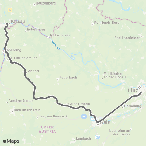 Österreichische Bundesbahnen Linz - Selzthal - Graz map