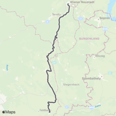 Österreichische Bundesbahnen Wien - Bruck / Mur - Klagenfurt - Villach - Tarvis (I) - ... map