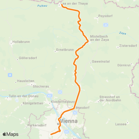 Österreichische Bundesbahnen Wien - Bruck / Mur - Klagenfurt - Villach - Tarvis (I) - ... map