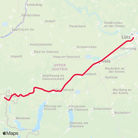 Österreichische Bundesbahnen Linz - Selzthal - Graz map