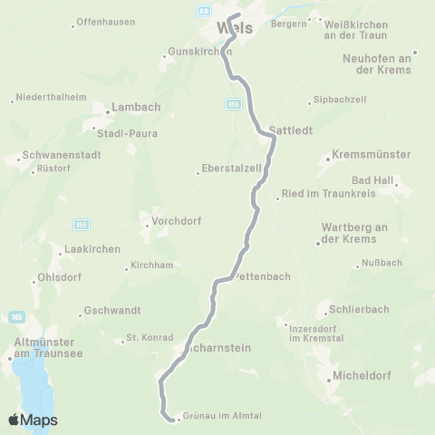 Österreichische Bundesbahnen Linz - Selzthal - Graz map
