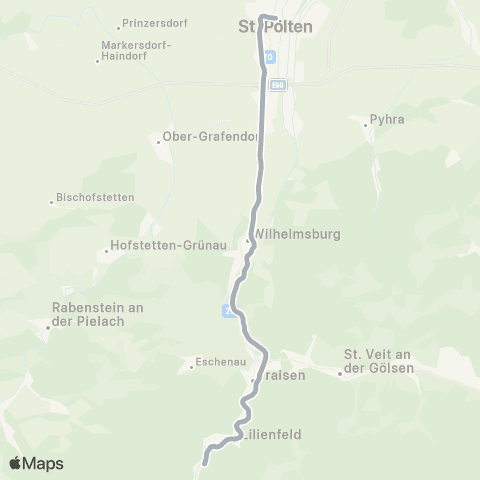 Österreichische Bundesbahnen St.Pölten ↔︎ Schrambach map