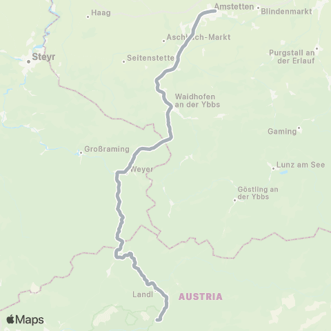 Österreichische Bundesbahnen Bischofshofen - Schladming - Stainach-Irdning - Leoben - Bruck / M - Wien map