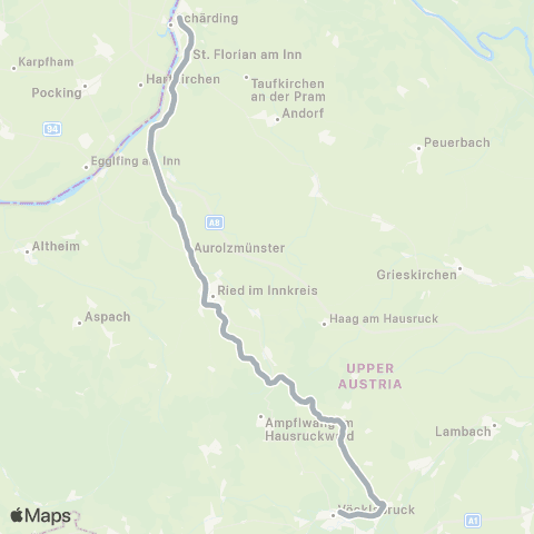 Österreichische Bundesbahnen Linz - Selzthal - Graz map