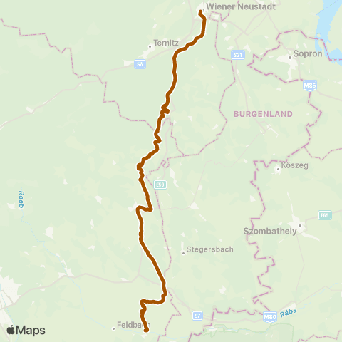 Österreichische Bundesbahnen Wien - Bruck / Mur - Klagenfurt - Villach - Tarvis (I) - ... map