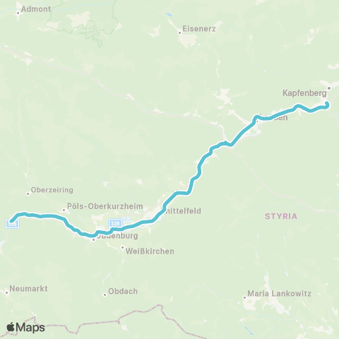 Österreichische Bundesbahnen Wien - Wr.Neustadt - Mürzzuschlag - Bruck / Mur - Graz - Spielfeld-Straß map