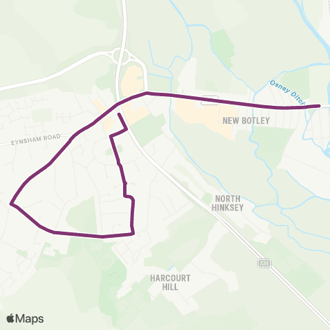 Oxford Bus Company Westminster Way - Osney Island map