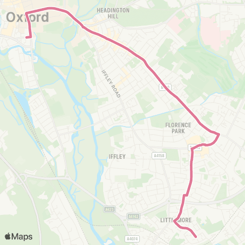 Oxford Bus Company Carpenter Close - Speedwell Street map