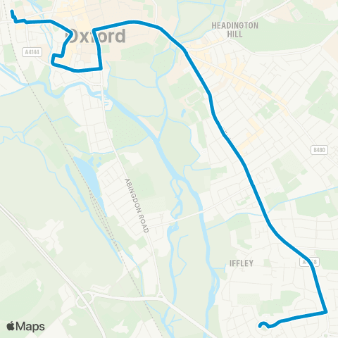 Oxford Bus Company The Oval - Railway Station map