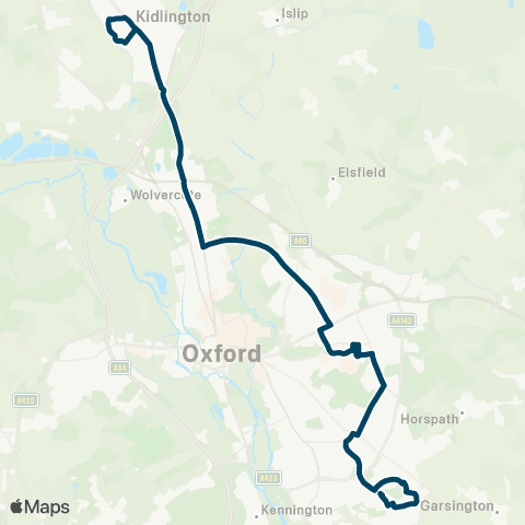 Oxford Bus Company Sandy Lane West - Churchill Road map