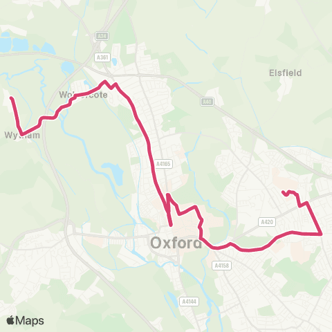 Oxford Bus Company Field Sta - Jr Hospital Main Entrance map