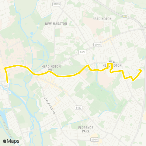 Oxford Bus Company Atkyns Road Shops - Police Station map