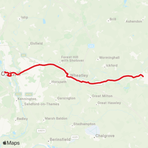 Oxford Bus Company Railway Sta - Thornhill Park and Ride map
