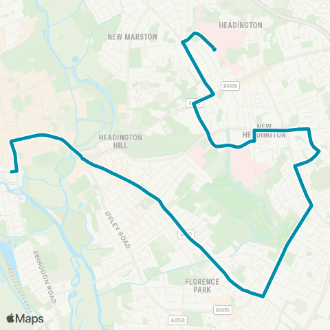 Oxford Bus Company Speedwell St - Jr Hospital Main Entrance map