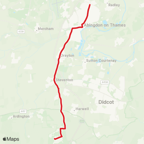 Oxford Bus Company Peachcroft Roundabout - Becquerel Av Terminus map