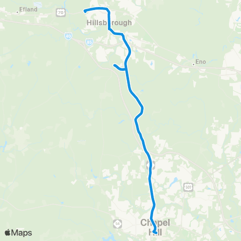Orange County Public Transportation (OCPT) Orange-Chapel Hill Connector map