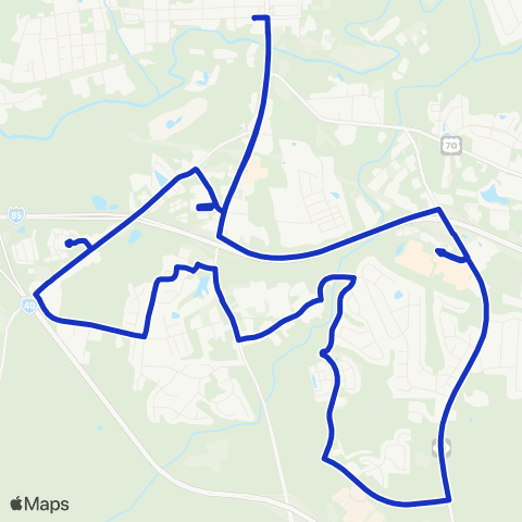 Orange County Public Transportation (OCPT) Hc - Blue Loop map