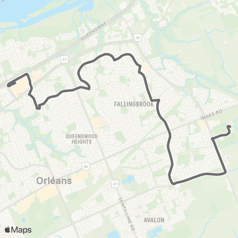 OC Transpo Place D'Orléans / Blair <​> Portobello map