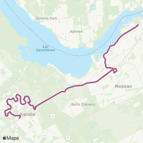 OC Transpo Tunney's Pasture <​> Terry Fox map